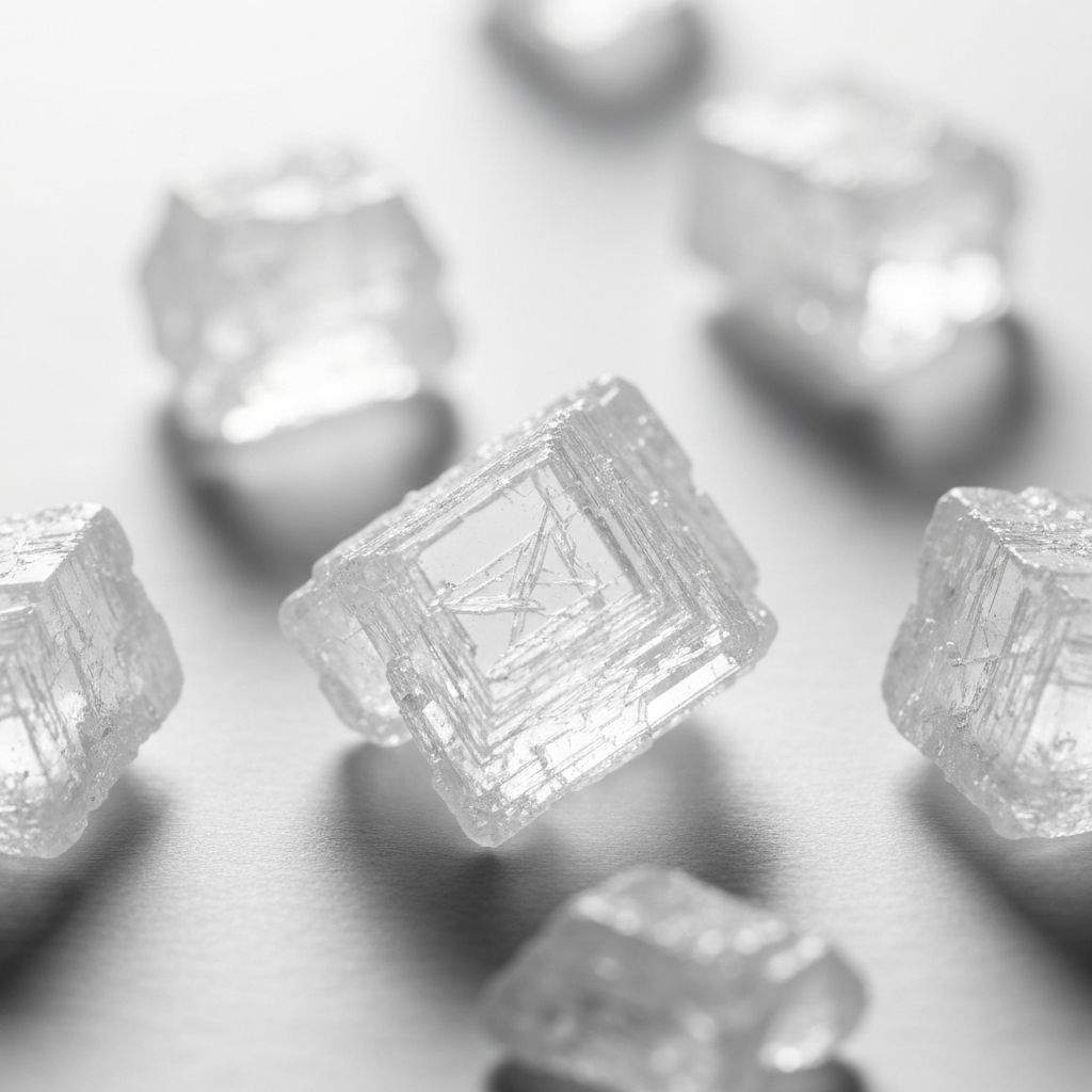 Mineral salt crystals